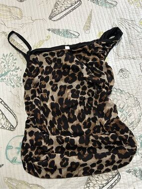 Leopard Print Cami Tank Top - Black & Brown